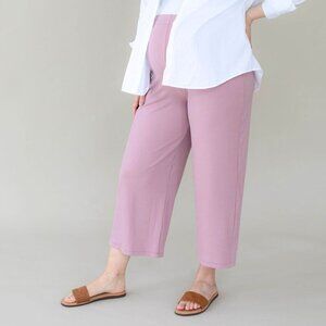 Sonday Ribbed The Lounge Knit Pants Maternity Wide Leg Dusty Pink